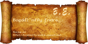Bogdánffy Endre névjegykártya