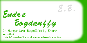 endre bogdanffy business card